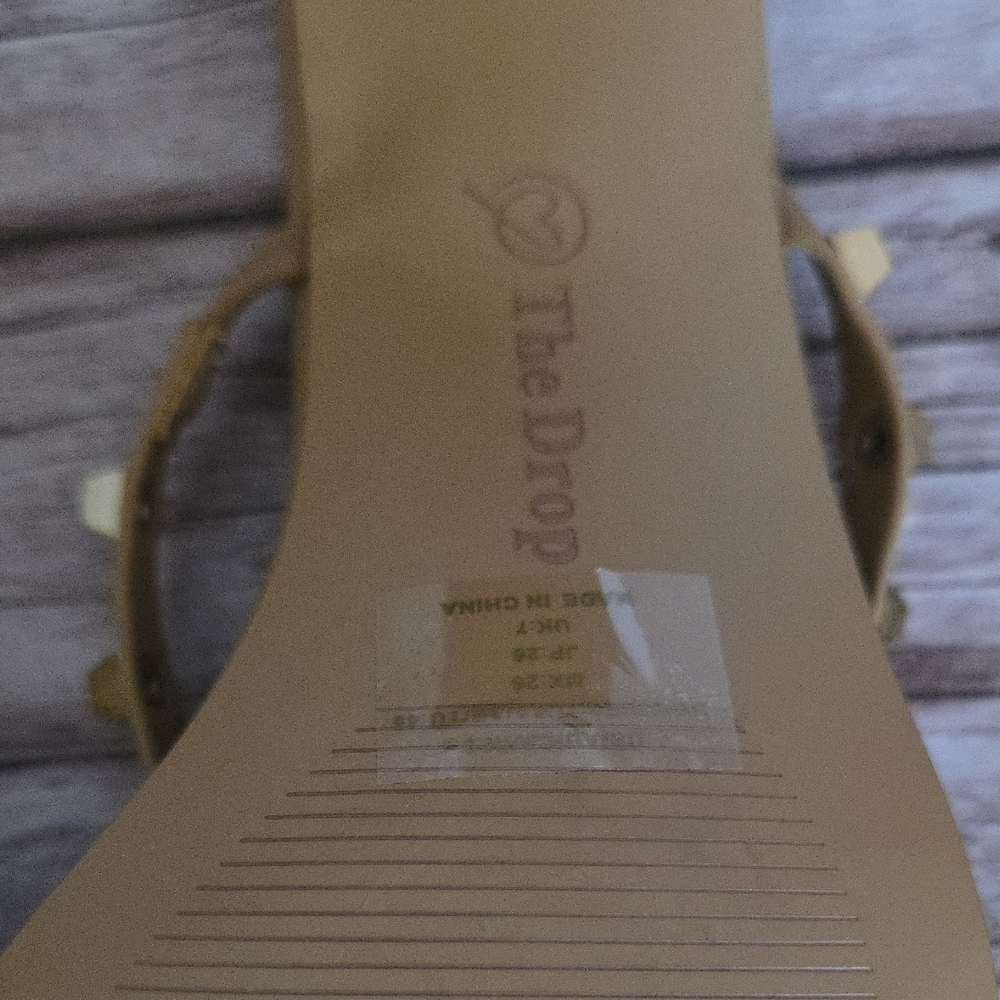 THE DROP Neutral Tan Gold Studded Strappy Heeled Sandals Size 9 - Picture 10 of 13